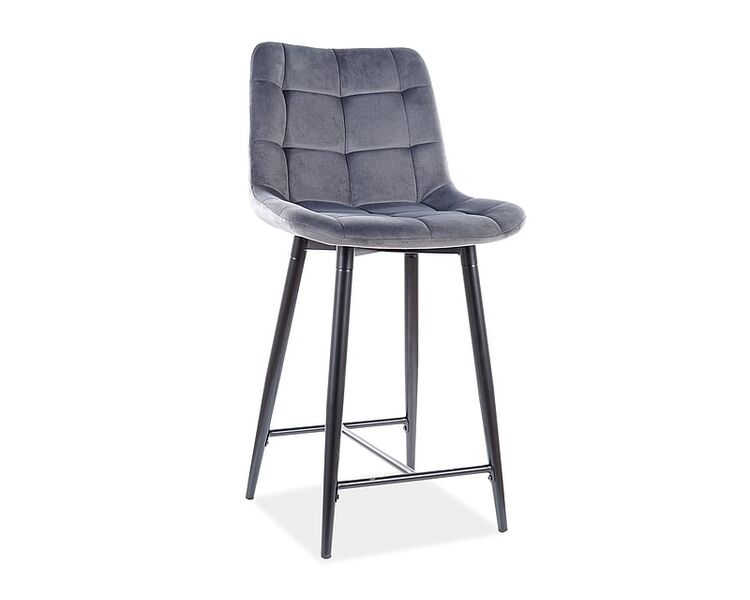 Купить Барный стул Signal CHIC H-2 VELVET зеленый/черный, Цвет: серый