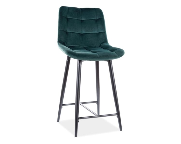 Купить Барный стул Signal CHIC H-2 VELVET зеленый/черный, Цвет: зеленый