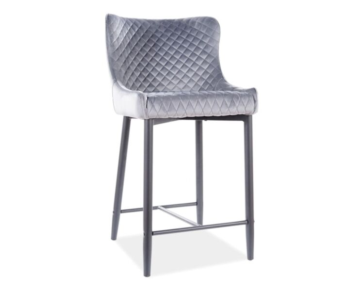 Купить Барный стул Signal COLIN B H-2 VELVET серый/черный, Цвет: серый