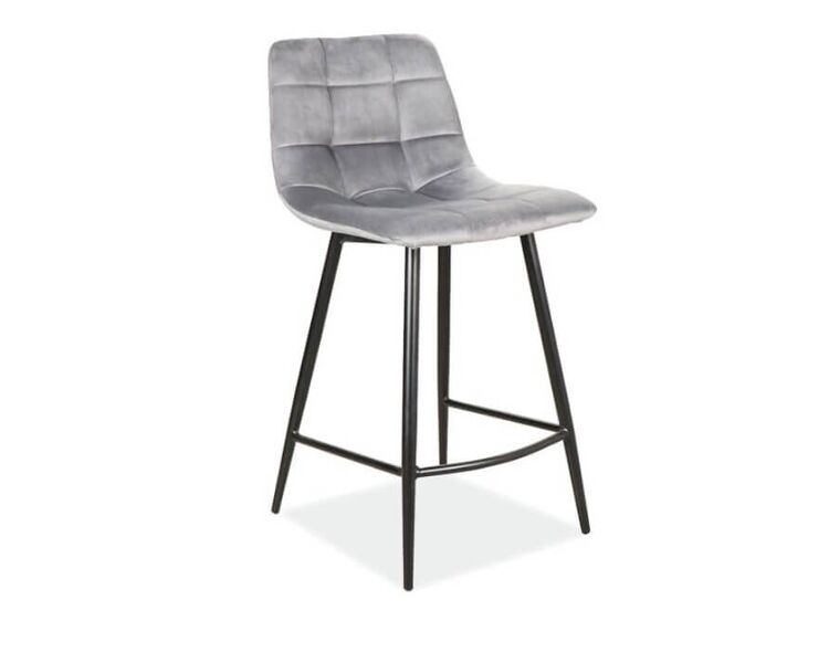 Купить Полубарный стул Signal MILA H-2 VELVET серый/черный, Цвет: серый