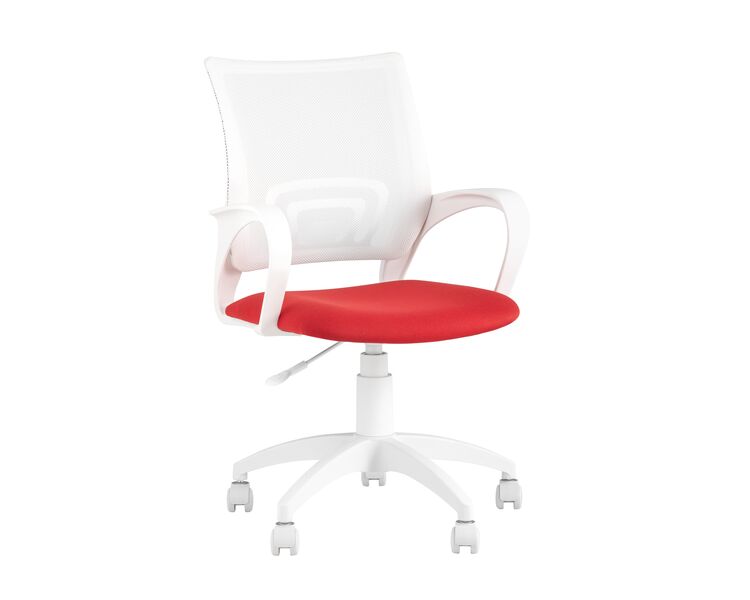 Купить Кресло оператора Topchairs ST-BASIC-W красное сиденье белая спинка