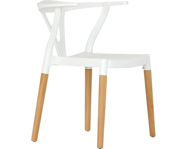 Купить Стул-кресло Wishbone белый, светлое дерево, Цвет: белый