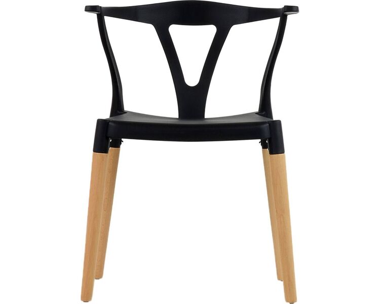 Купить Стул-кресло Wishbone черный, светлое дерево, Цвет: черный, фото 2