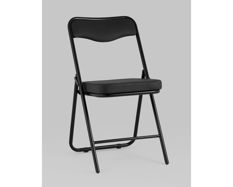 Купить Складной стул Джонни экокожа черный, черные ножки, Цвет: черный, фото 2