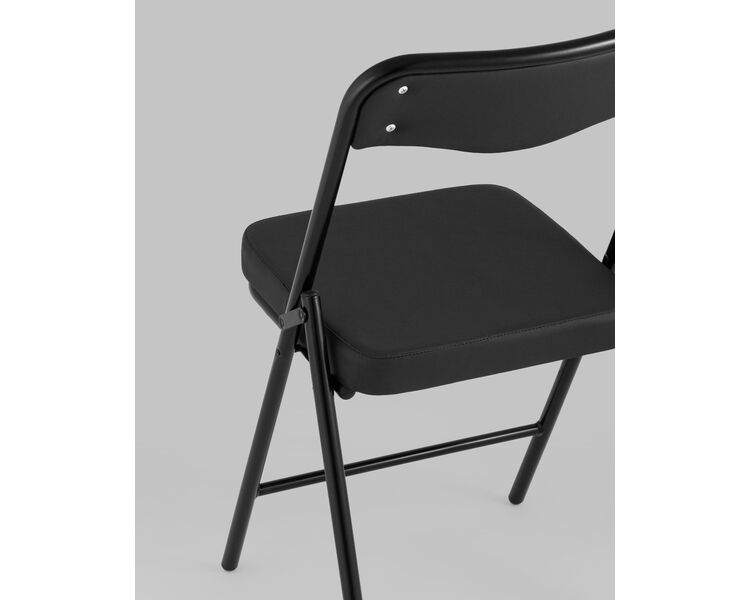 Купить Складной стул Джонни экокожа черный, черные ножки, Цвет: черный, фото 7
