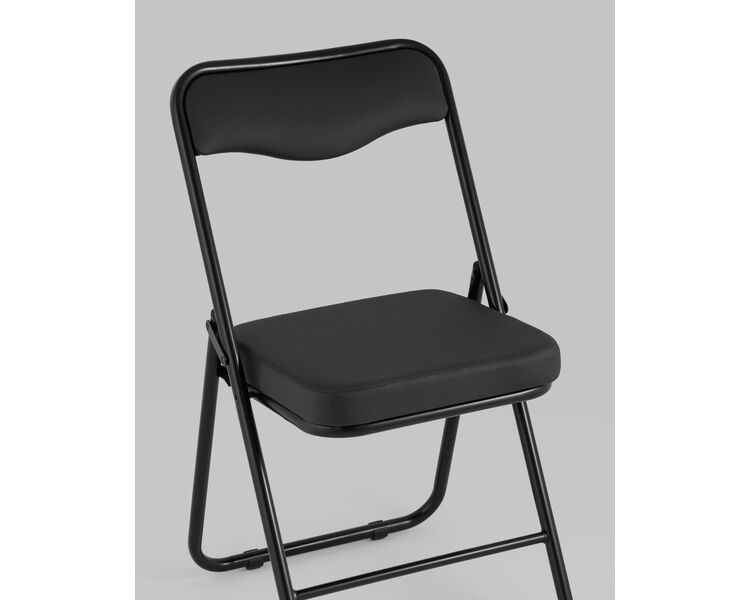 Купить Складной стул Джонни экокожа черный, черные ножки, Цвет: черный, фото 8