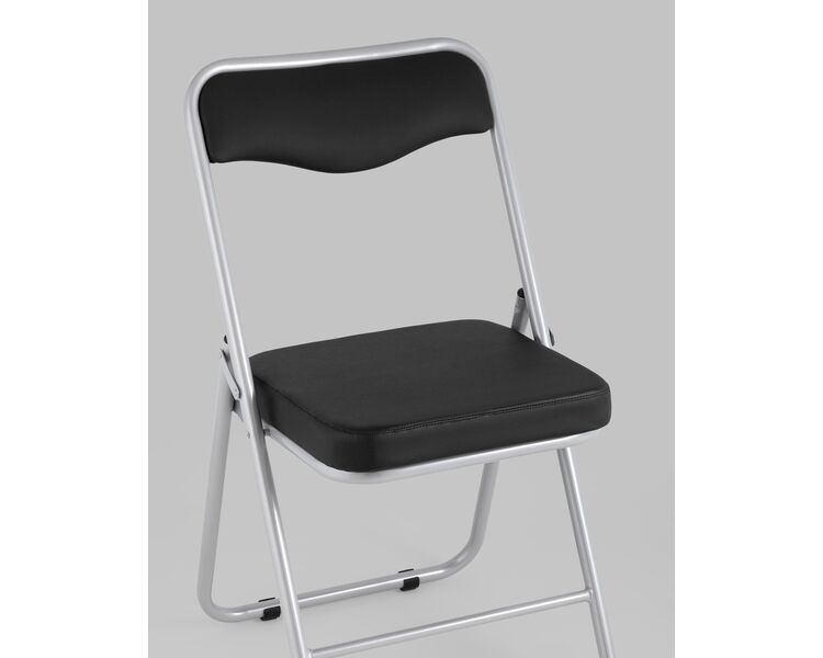 Купить Складной стул Джонни экокожа черный, метал ножки, Цвет: черный, фото 8
