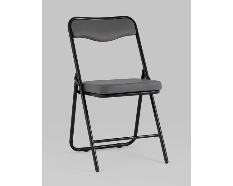 Купить Складной стул Джонни экокожа серый, черные ножки, Цвет: серый, фото 2