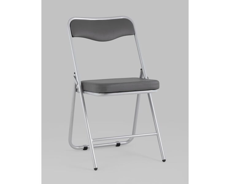 Купить Складной стул Джонни экокожа серый, метал ножки, Цвет: серый, фото 2