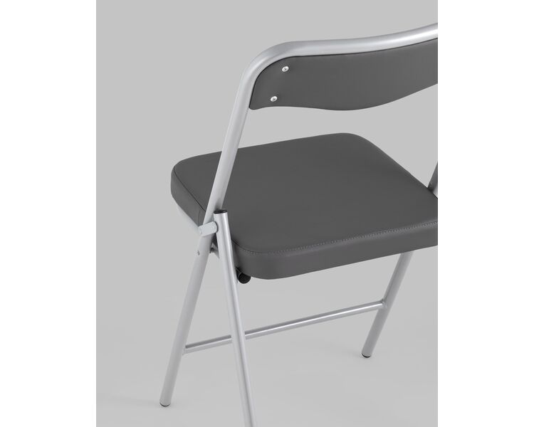 Купить Складной стул Джонни экокожа серый, метал ножки, Цвет: серый, фото 7