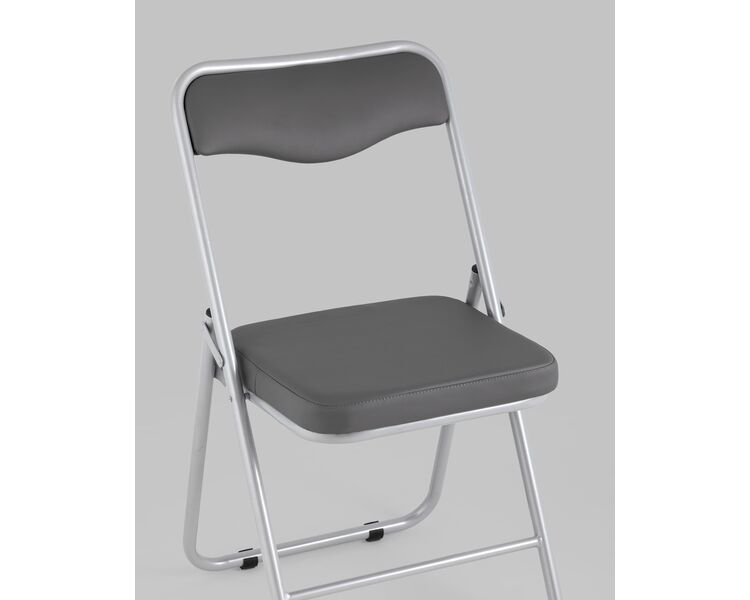 Купить Складной стул Джонни экокожа серый, метал ножки, Цвет: серый, фото 8