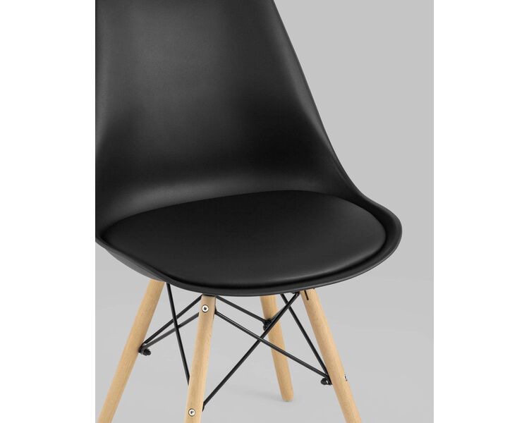 Купить Обеденная группа стол DSW D90, 4 стула Eames Soft черный, Цвет: черный, фото 9