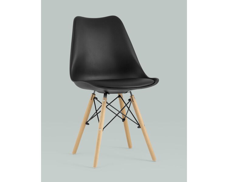 Купить Обеденная группа стол DSW D90, 4 стула Eames Soft черный, Цвет: черный, фото 4