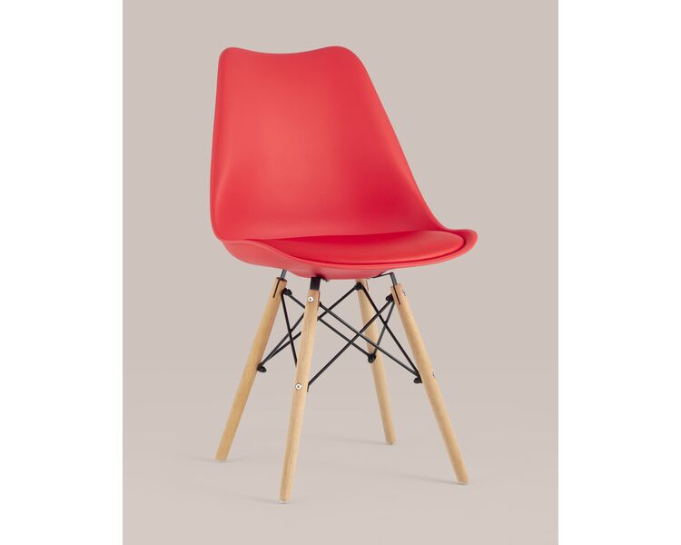 Купить Обеденная группа стол DSW D90, 4 стула Eames Soft красный, Цвет: красный, фото 4