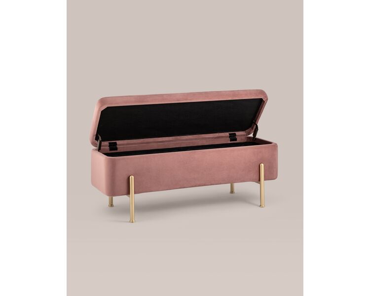 Купить Банкетка Болейн с ящиком велюр розовый, Цвет: розовый, фото 4