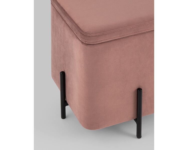 Купить Пуф Грейс квадрат с ящиком велюр пыльно-розовый, Цвет: пыльно-розовый, фото 6