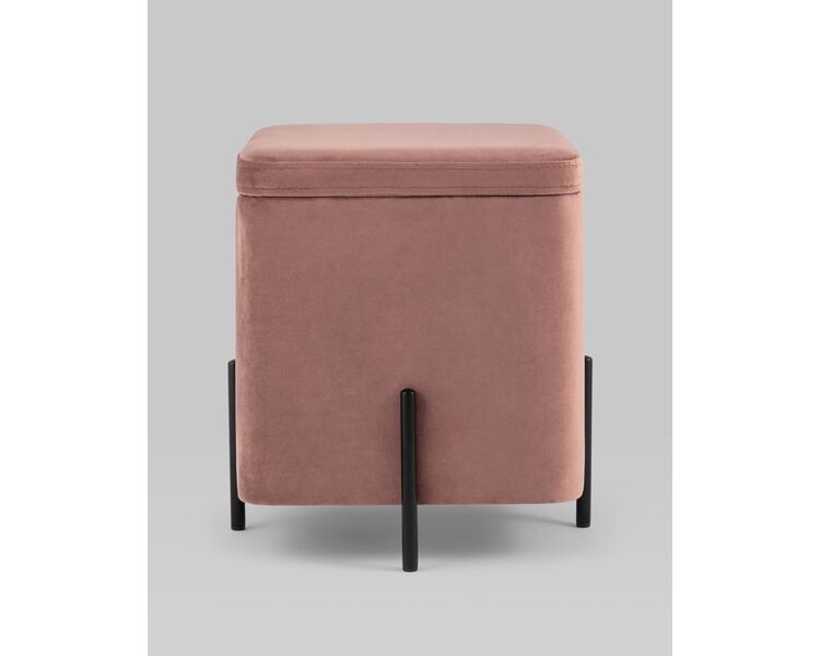 Купить Пуф Грейс квадрат с ящиком велюр пыльно-розовый, Цвет: пыльно-розовый, фото 3