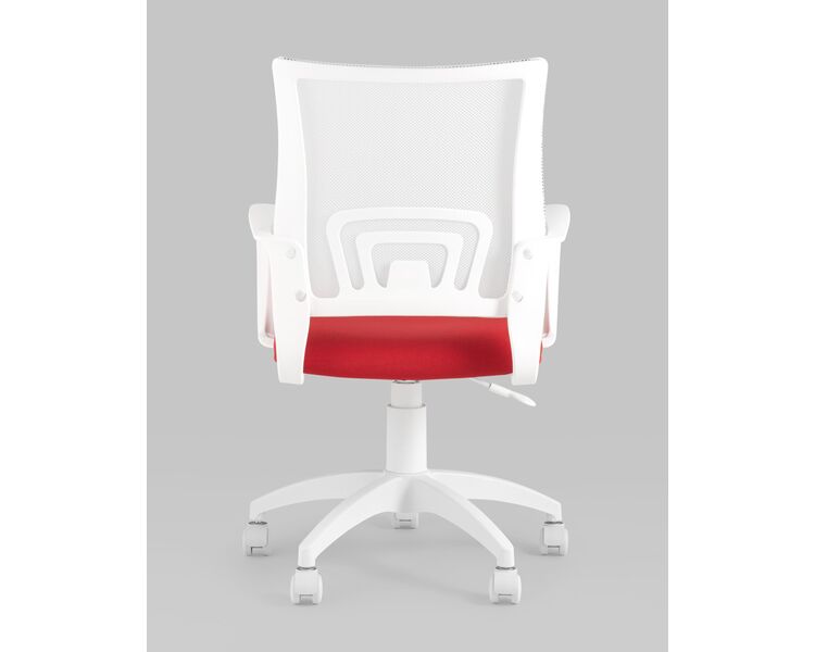 Купить Кресло оператора Topchairs ST-BASIC-W красное сиденье белая спинка, фото 6