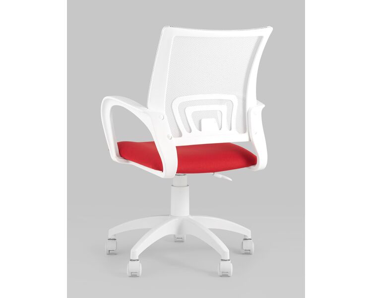 Купить Кресло оператора Topchairs ST-BASIC-W красное сиденье белая спинка, фото 7