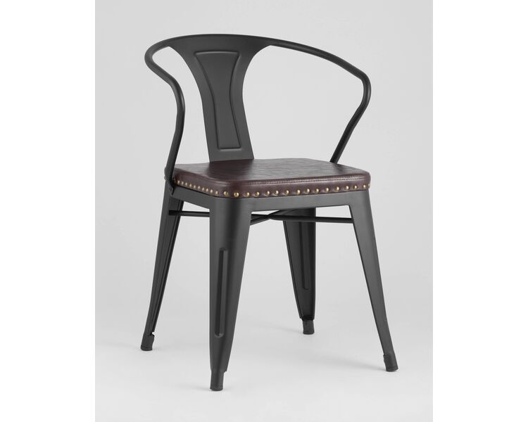 Купить Стул-кресло Tolix Arms Soft черный матовый, Цвет: черный матовый, фото 2