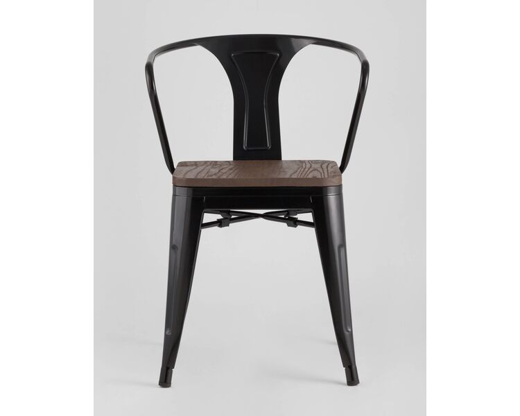 Купить Стул-кресло Tolix Arm Dark Wood черный, Цвет: черный, фото 3
