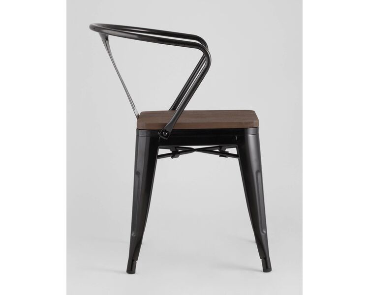 Купить Стул-кресло Tolix Arm Dark Wood черный, Цвет: черный, фото 4