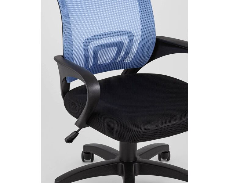 Купить Кресло офисное TopChairs Simple голубой, Цвет: голубой/черный, фото 8