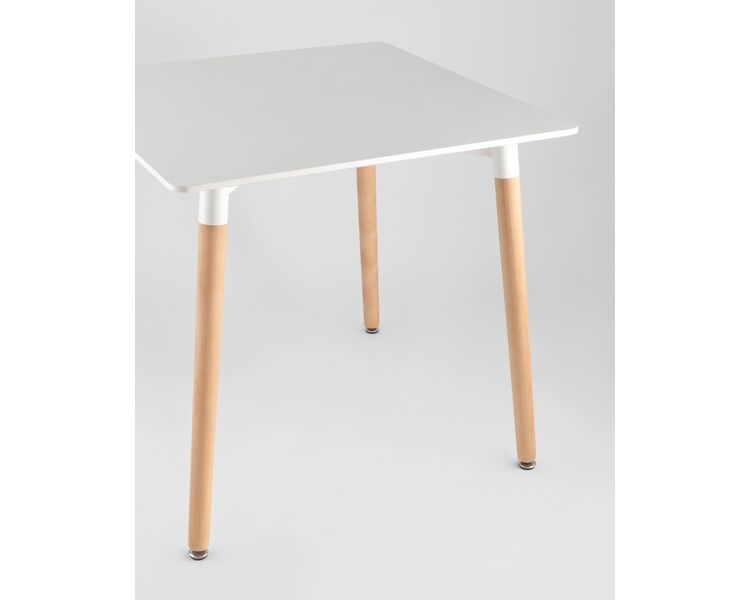 Купить Обеденная группа стол Oslo Square WT белый, 3 стула SIMPLE DSW белый, Цвет: белый-1, фото 3