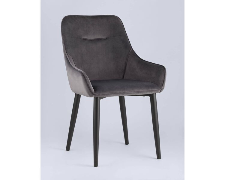 Купить Обеденная группа стол Clyde бетон/белый, стулья Диана серые, Цвет: серый-1, фото 4