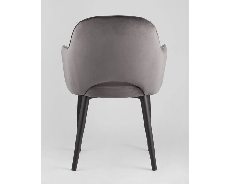 Купить Обеденная группа стол Clyde бетон/белый, стулья Венера велюр серые, Цвет: серый, фото 7