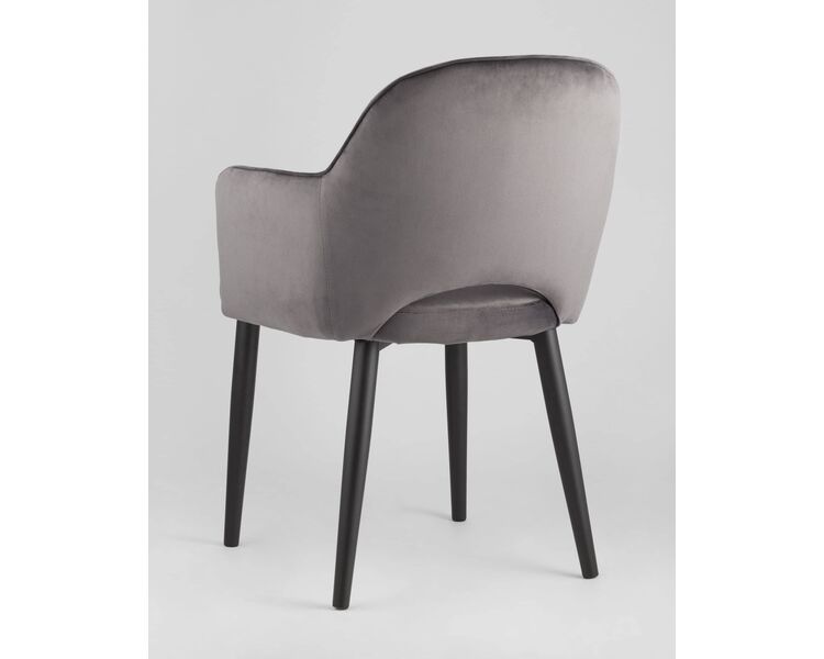 Купить Обеденная группа стол Clyde бетон/белый, стулья Венера велюр серые, Цвет: серый, фото 8