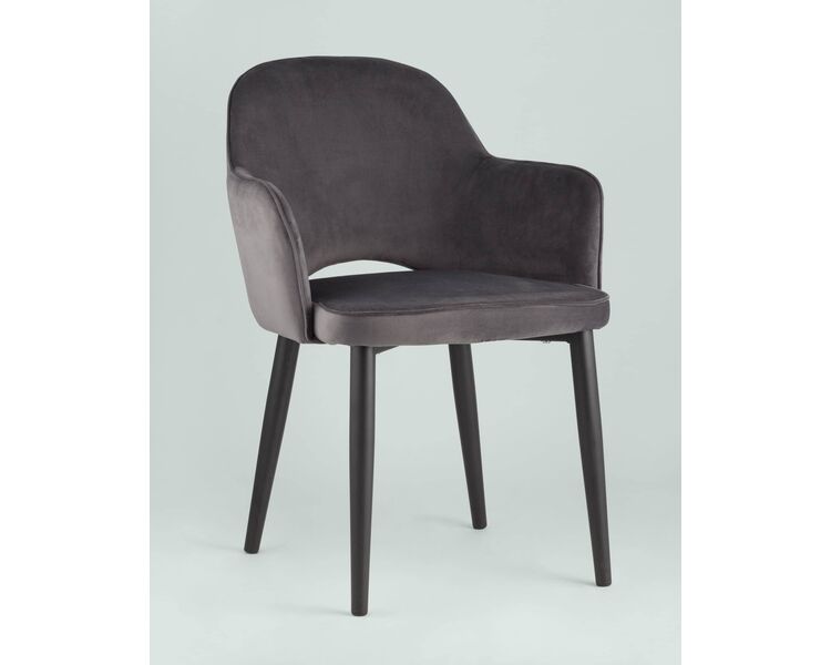 Купить Обеденная группа стол Clyde бетон/белый, стулья Венера велюр серые, Цвет: серый, фото 4