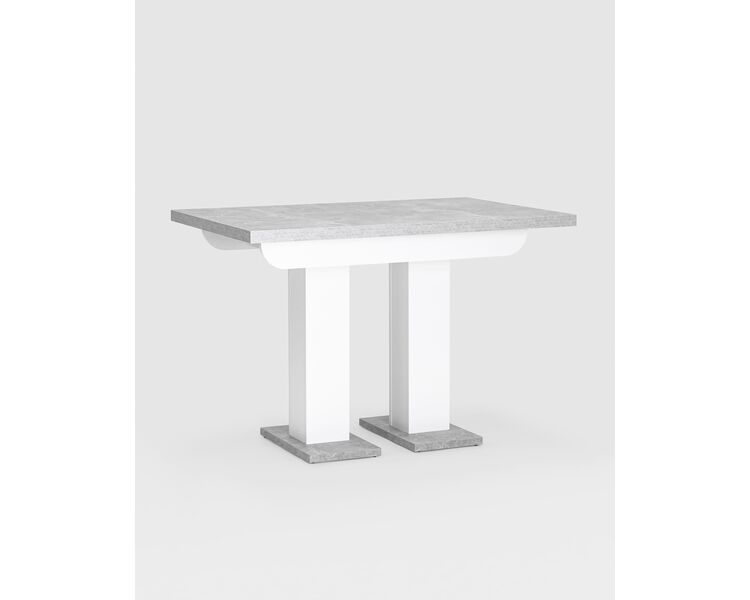 Купить Обеденная группа стол Clyde бетон/белый, стулья Венера велюр серые, Цвет: серый, фото 2