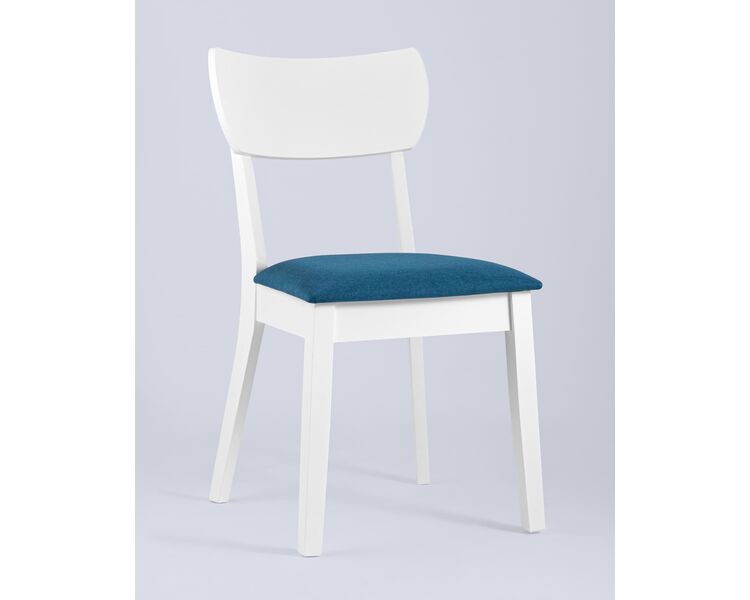 Купить Обеденная группа стол Rondo белый, 4 стула Tomas White синие, Цвет: синий, фото 4