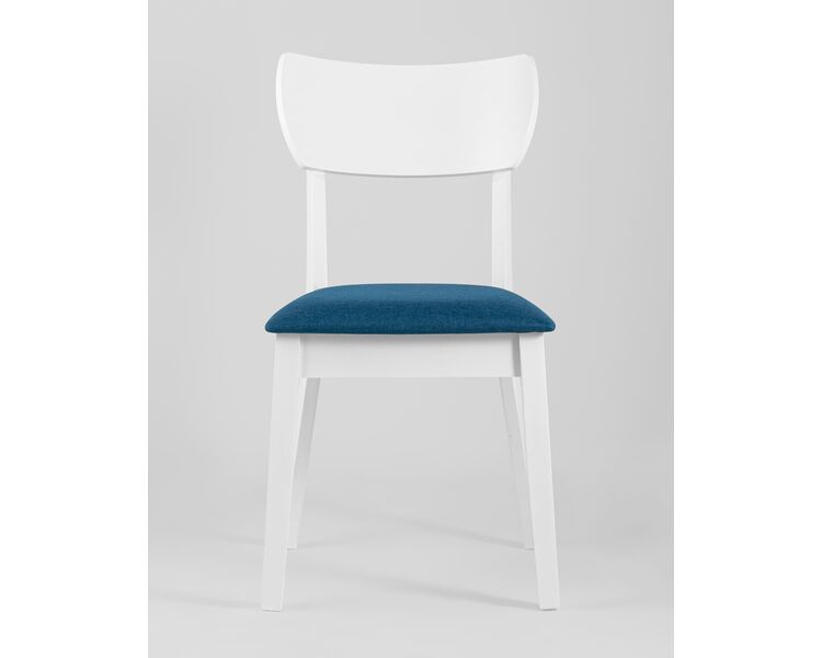 Купить Обеденная группа стол Rondo белый, 4 стула Tomas White синие, Цвет: синий, фото 5
