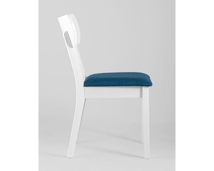 Купить Обеденная группа стол Rondo белый, 4 стула Tomas White синие, Цвет: синий, фото 6