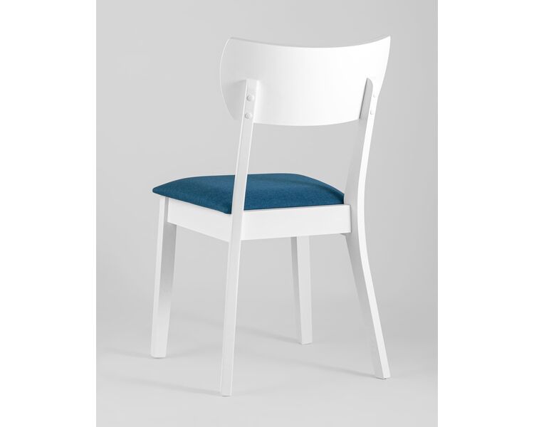 Купить Обеденная группа стол Rondo белый, 4 стула Tomas White синие, Цвет: синий, фото 8