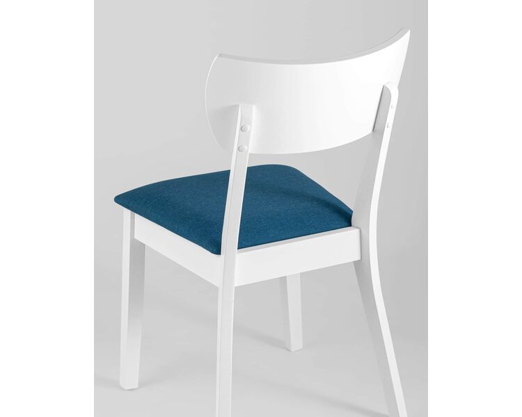 Купить Обеденная группа стол Rondo белый, 4 стула Tomas White синие, Цвет: синий, фото 9