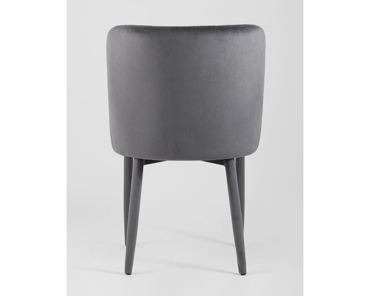 Купить Обеденная группа стол Clyde бетон/белый, стулья Ститч серые с велюровыми ножками, Цвет: серый-3, фото 7