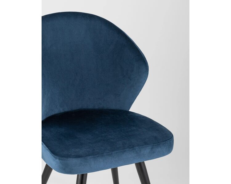 Купить Обеденная группа стол Clyde бетон/белый, стулья Танго синие, Цвет: синий, фото 9