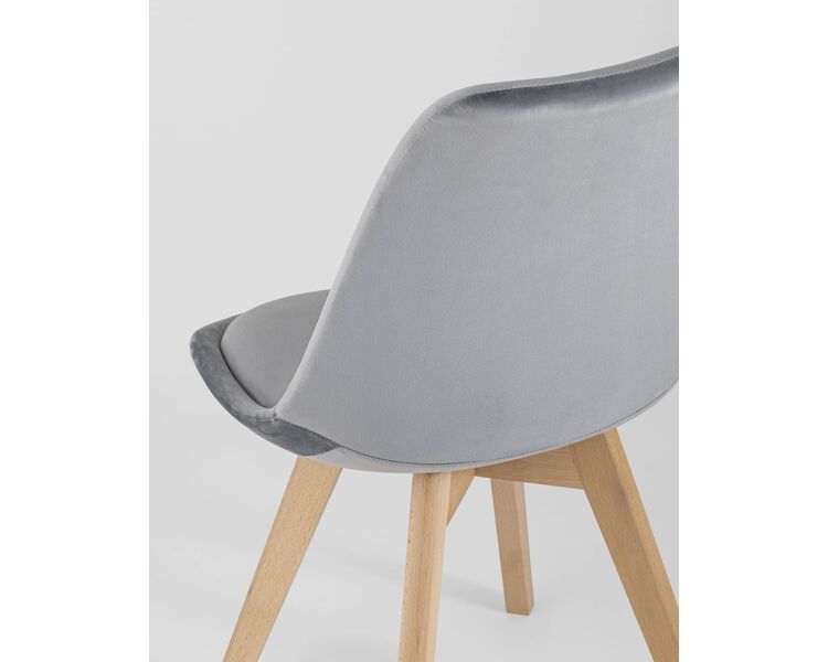 Купить Обеденная группа стол Стокгольм 160-220*90, 6 стульев Frankfurt велюр серые, Цвет: серый, фото 9