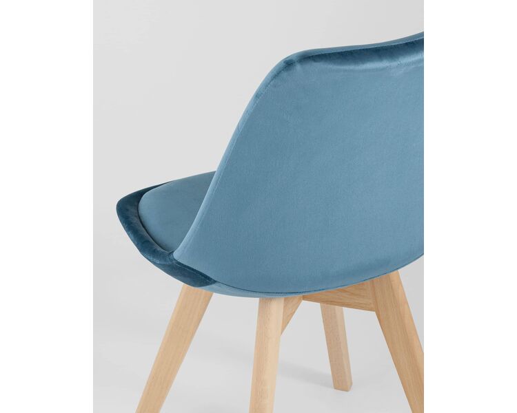 Купить Обеденная группа стол Стокгольм 160-220*90, 6 стульев Frankfurt велюр синие, Цвет: синий, фото 9