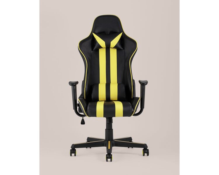 Купить Кресло игровое TopChairs Camaro желтый, Цвет: желтый/черный, фото 4