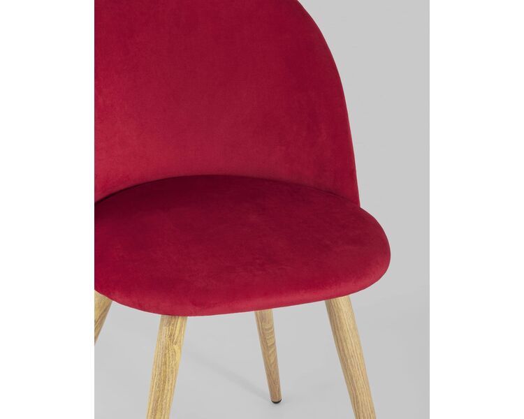 Купить Обеденная группа стол Стокгольм 160-220*90, 6 cтульев Лион велюр красный, Цвет: красный, фото 9