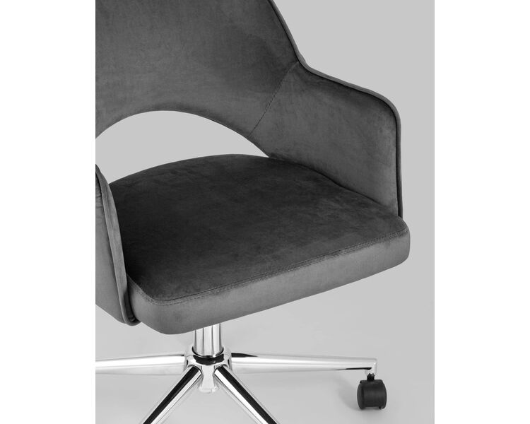 Купить Кресло офисное Кларк серый, Цвет: серый/хром, фото 10