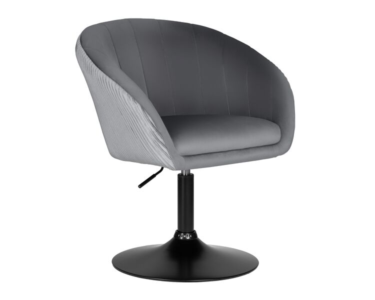 Купить Кресло дизайнерское DOBRIN EDISON BLACK (серый велюр (1922-19)) велюр серый/черный