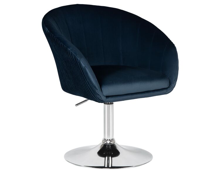 Купить Кресло дизайнерское DOBRIN EDISON (синий велюр (1922-20)) велюр синий/хром