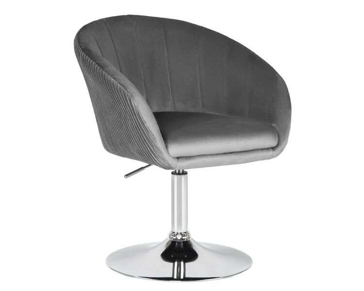 Купить Кресло дизайнерское DOBRIN EDISON (серый велюр (1922-19)) велюр серый/хром