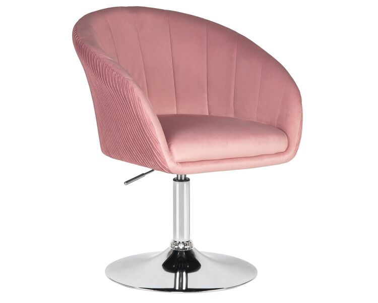 Купить Кресло дизайнерское DOBRIN EDISON (розовый велюр (1922-16)) велюр розовый/хром