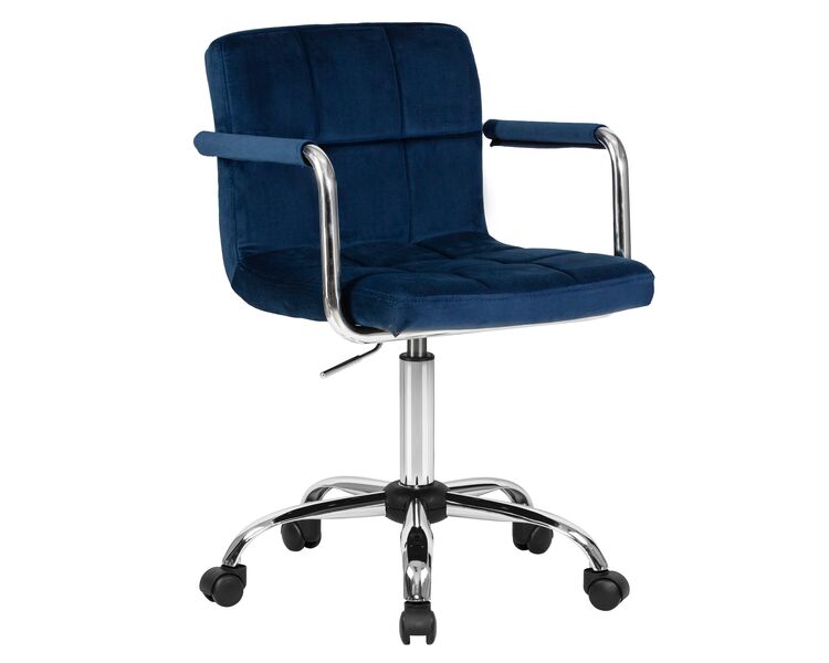 Купить Офисное кресло для персонала DOBRIN TERRY (синий велюр (MJ9-117)) синий/хром